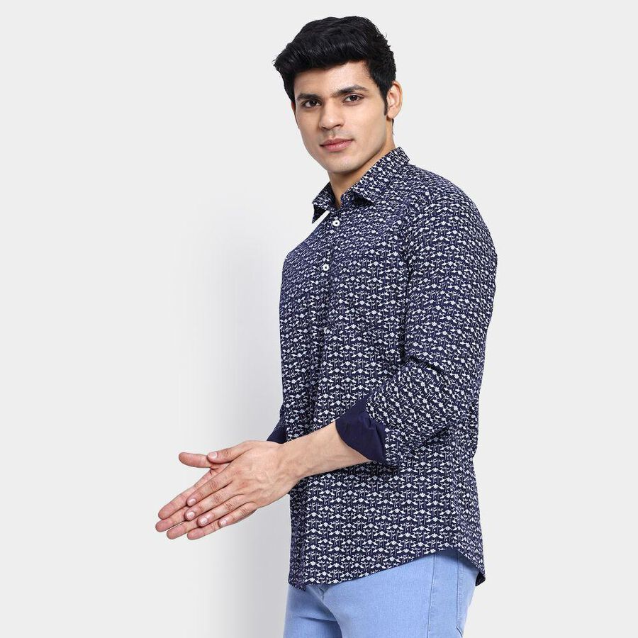 Men's 100% Cotton Casual Shirt , Mid Blue, large image number null
